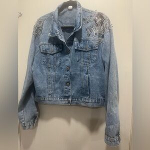 Embellished Blue Denim Jacket